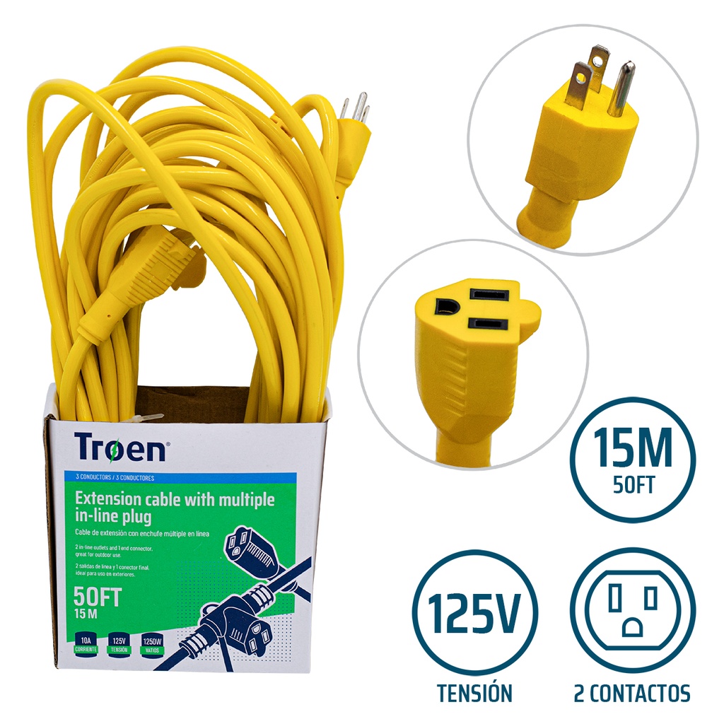 EXTENSION ELECTRICA MULTI TOMA 15MTS 6-470