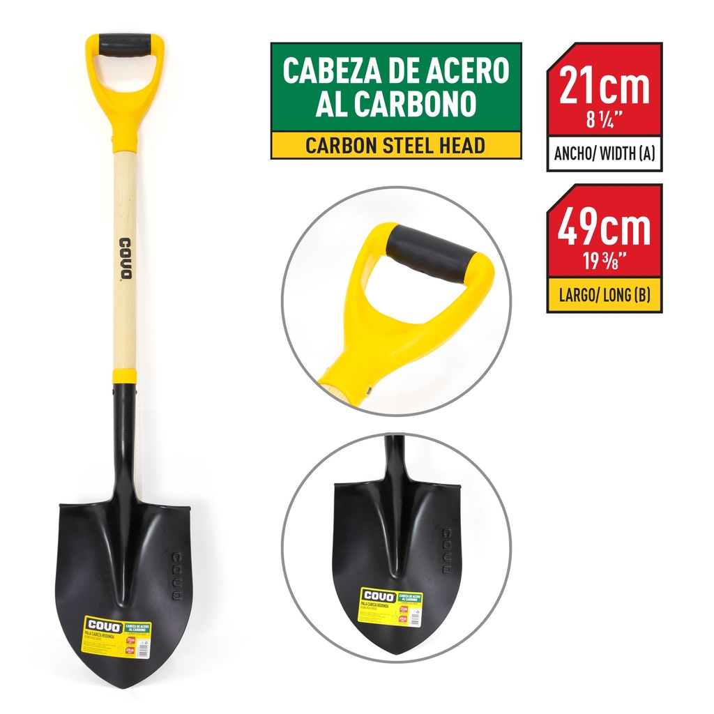 PALA REDONDA PEQ MANGO MADERA COVO 6-497