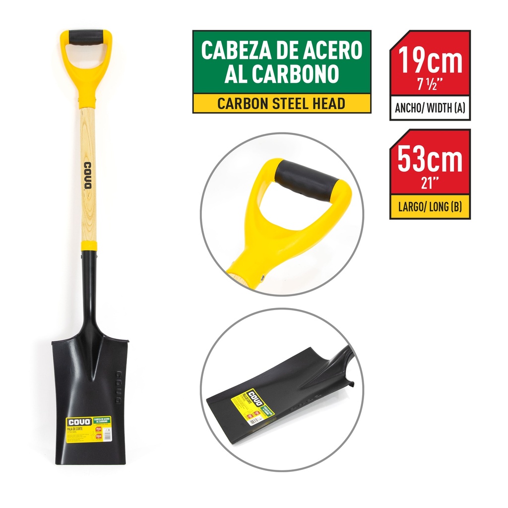 PALA DE CORTE MANGO MADERA COVO 6-502