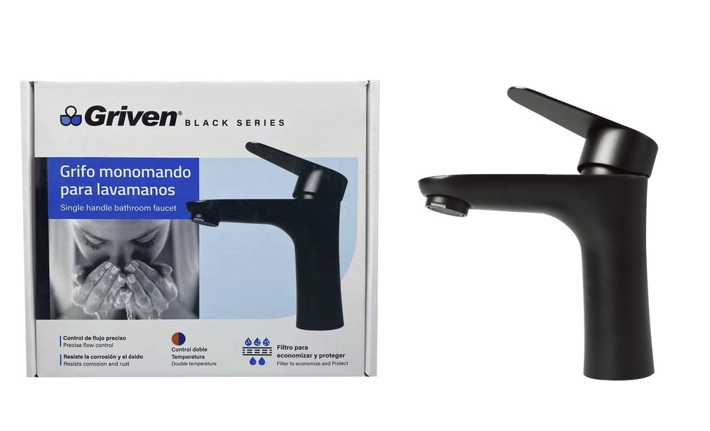 LLAVE LAVAMANO MONOMANDO GRIVEN BLACK 6-537
