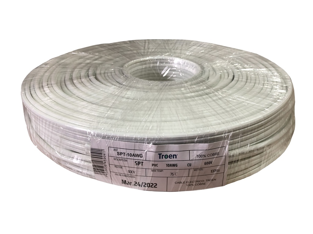 CABLE SPT 2X10 100 MTS 100% COBRE TROEN 6-543