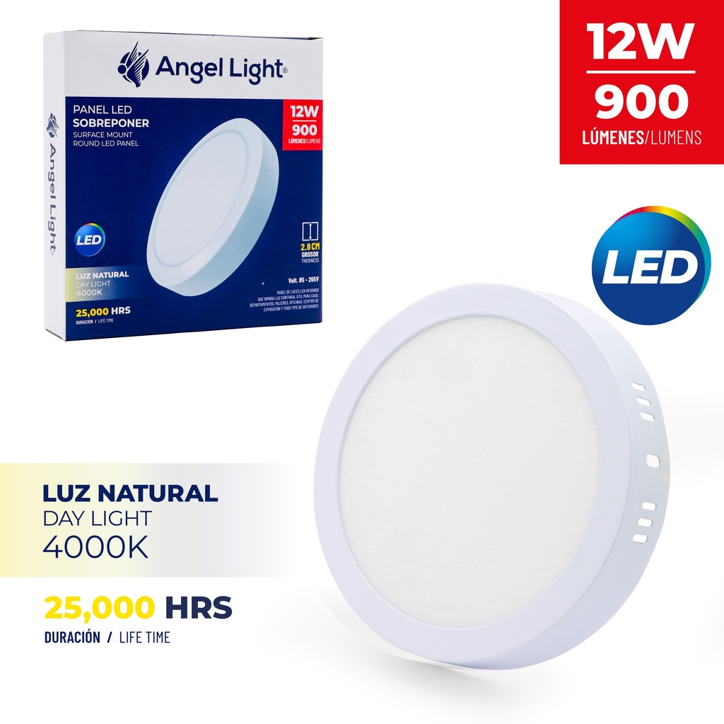 PANEL LED SUPER BLANC RED 12W LUZ NATURAL ANGEL LIGHT 6-548