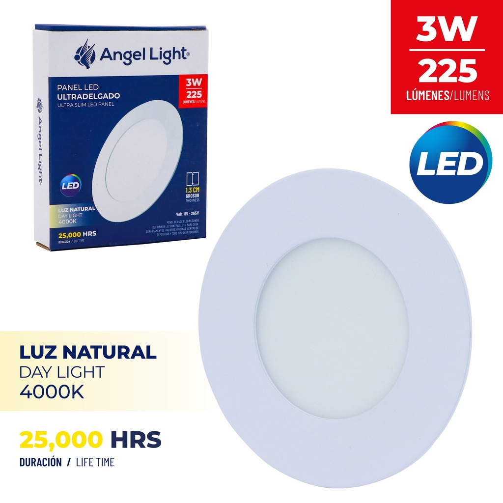 PANEL LED EMP RED LUZ NATURAL 3W ANGEL L 6-558