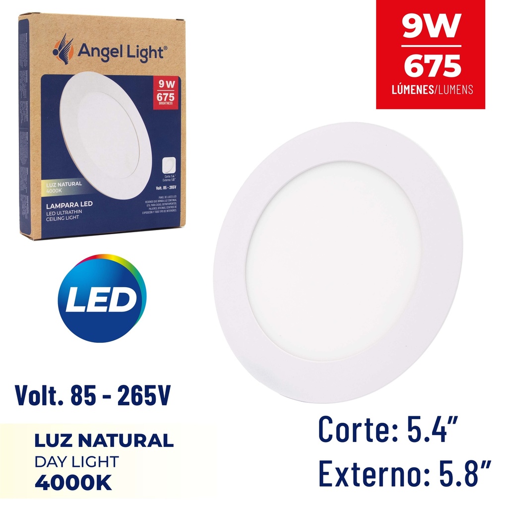PANEL LED EMP RED LUZ NATURAL 9W ANGEL L 6-560