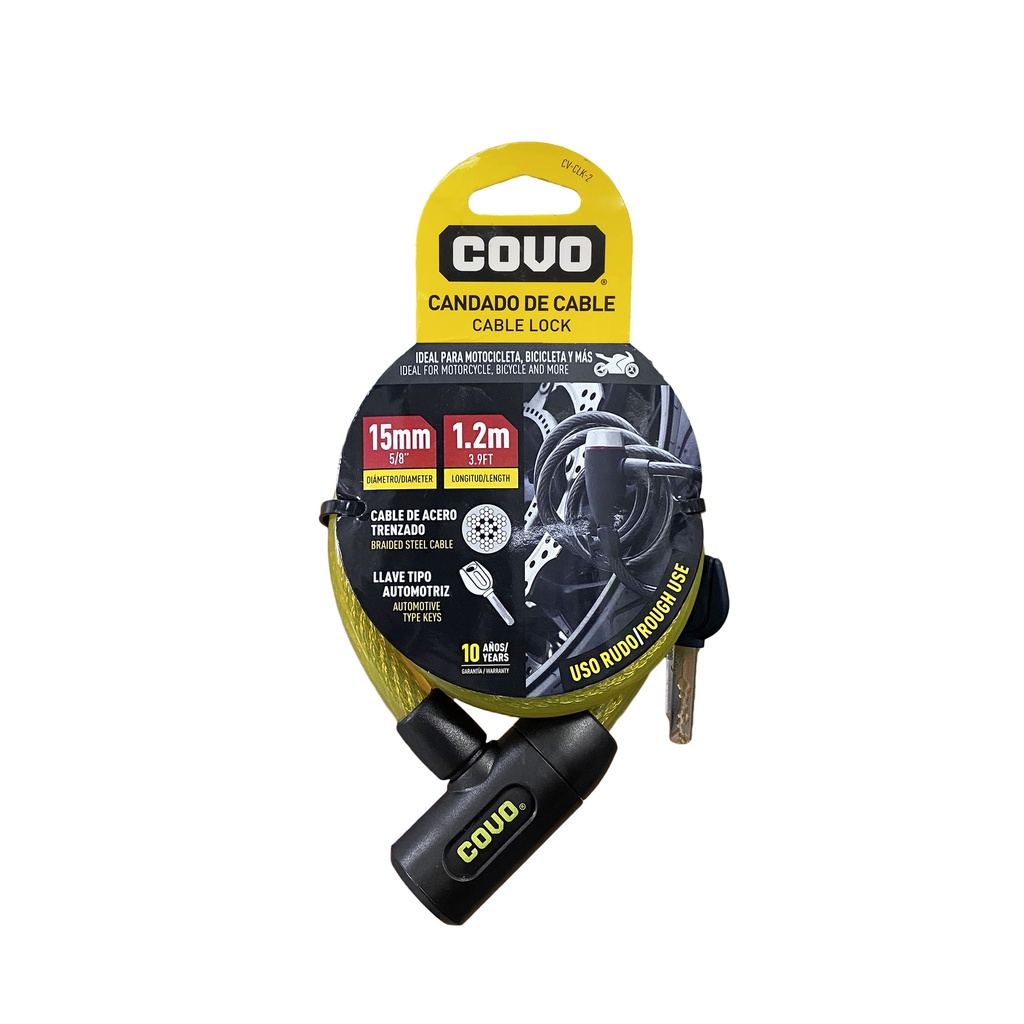 CANDADO PARA BICICLETA TIPO CABLE COVO 6-576