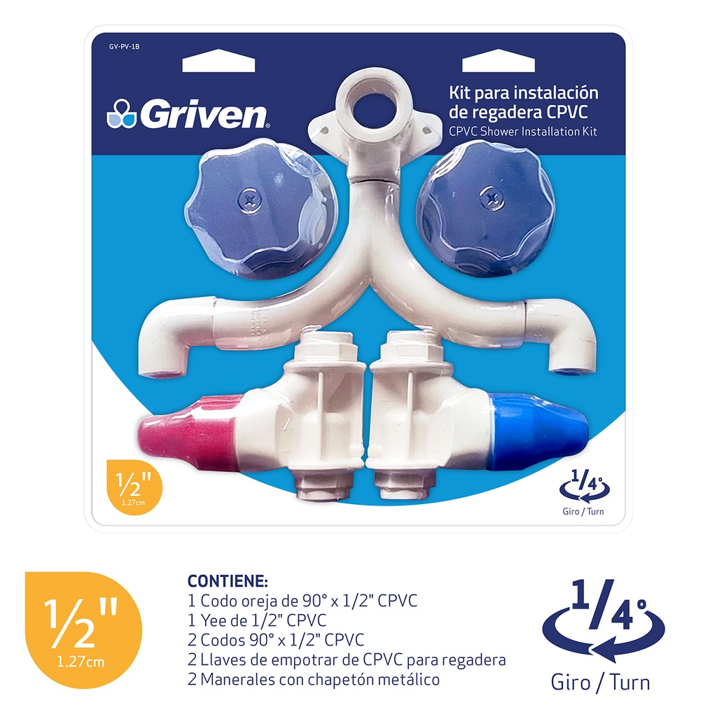 LLAVE P/DUCHA DOBLE PLASTICO GRIVEN 6-582