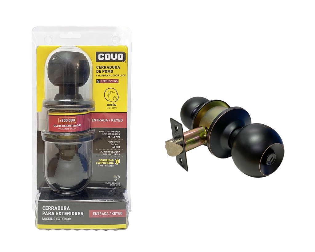 CERRADURA DE POMO BOTON BLACK COVO 6-583