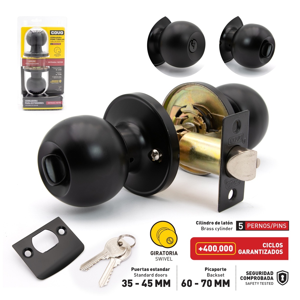 CERRADURA DE POMO SWICTH BLACK COVO 6-586