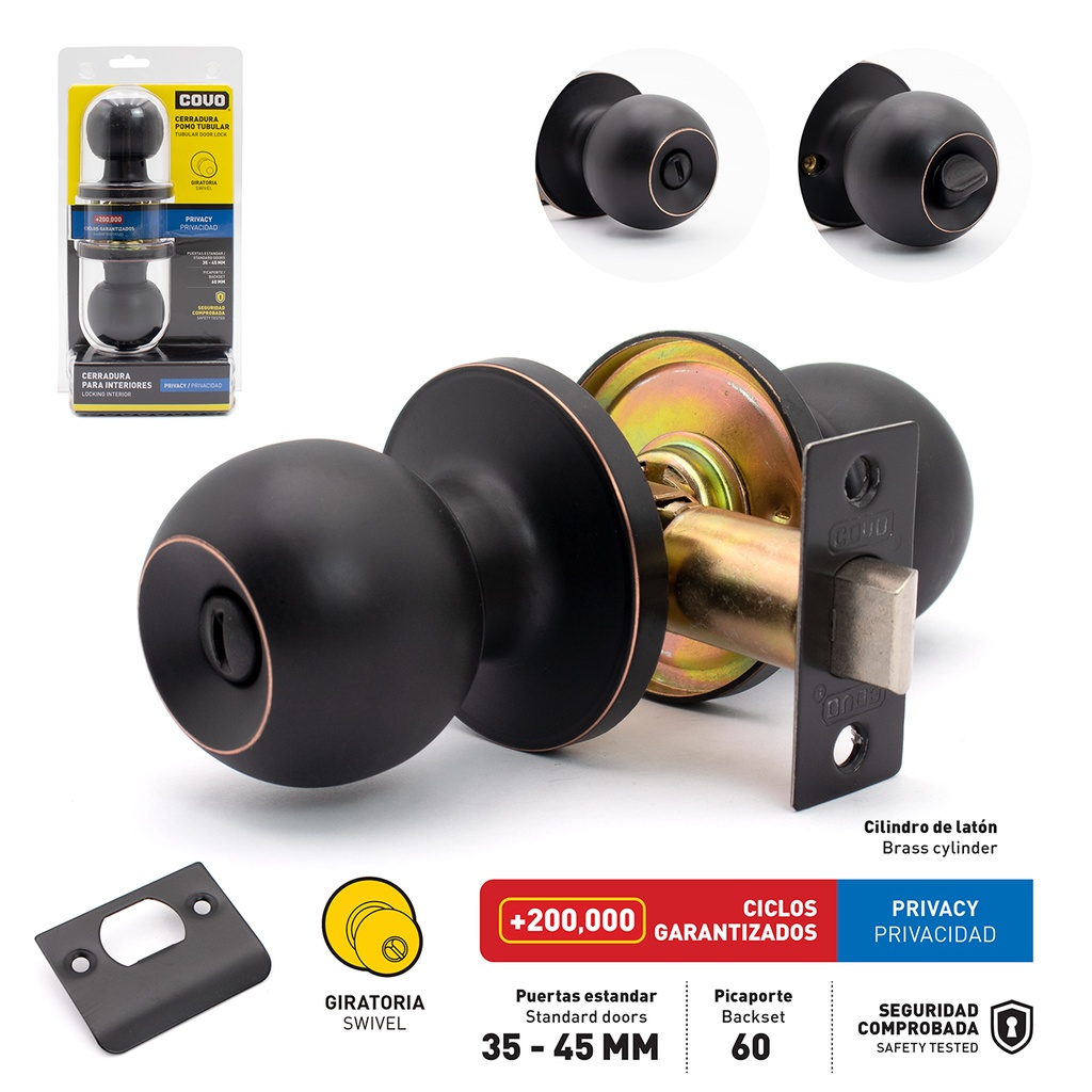 CERRADURA DE BAÑO POMO SWICTH ORBIT COVO 6-587