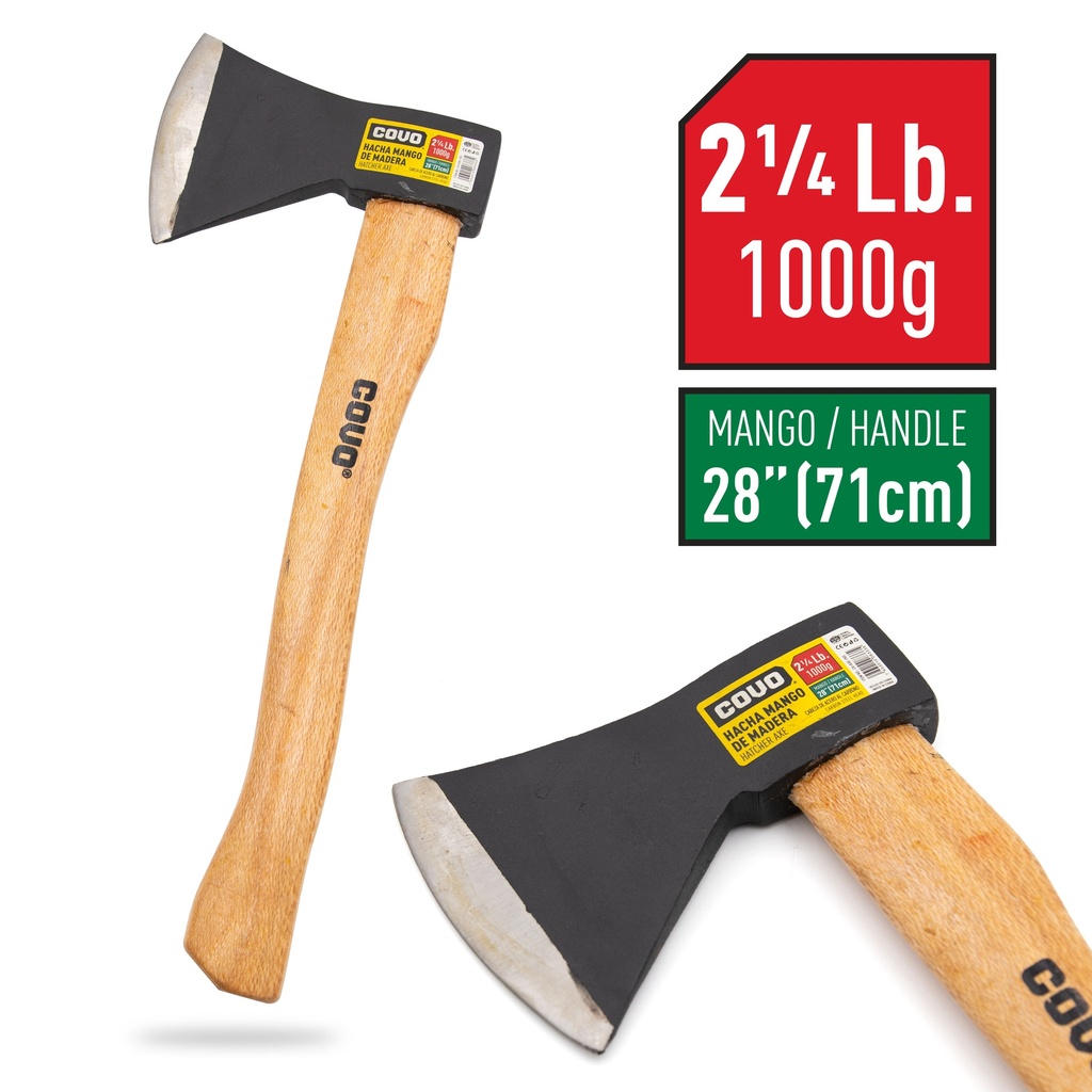 HACHA C/MANGO MADERA x 2 1/2 LBS COVO 6-594