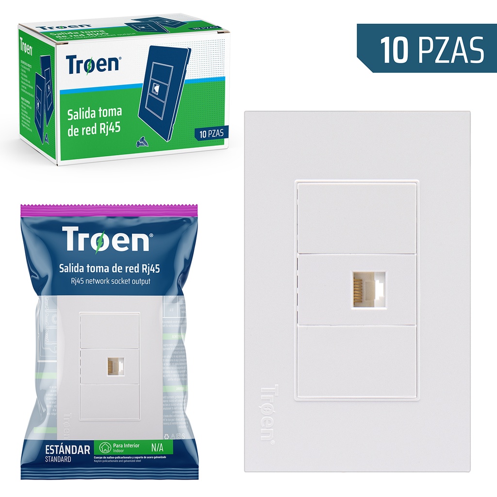 TOMA P/RED RJ45 BLANCA TROEN 6-605