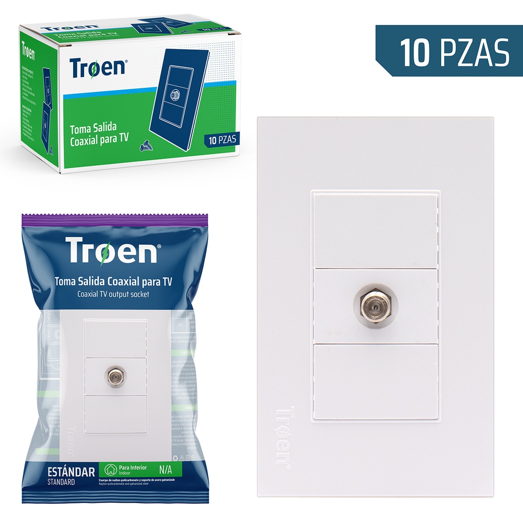 TOMA P/CABLE COAXIAL BLANCA TROEN 6-607