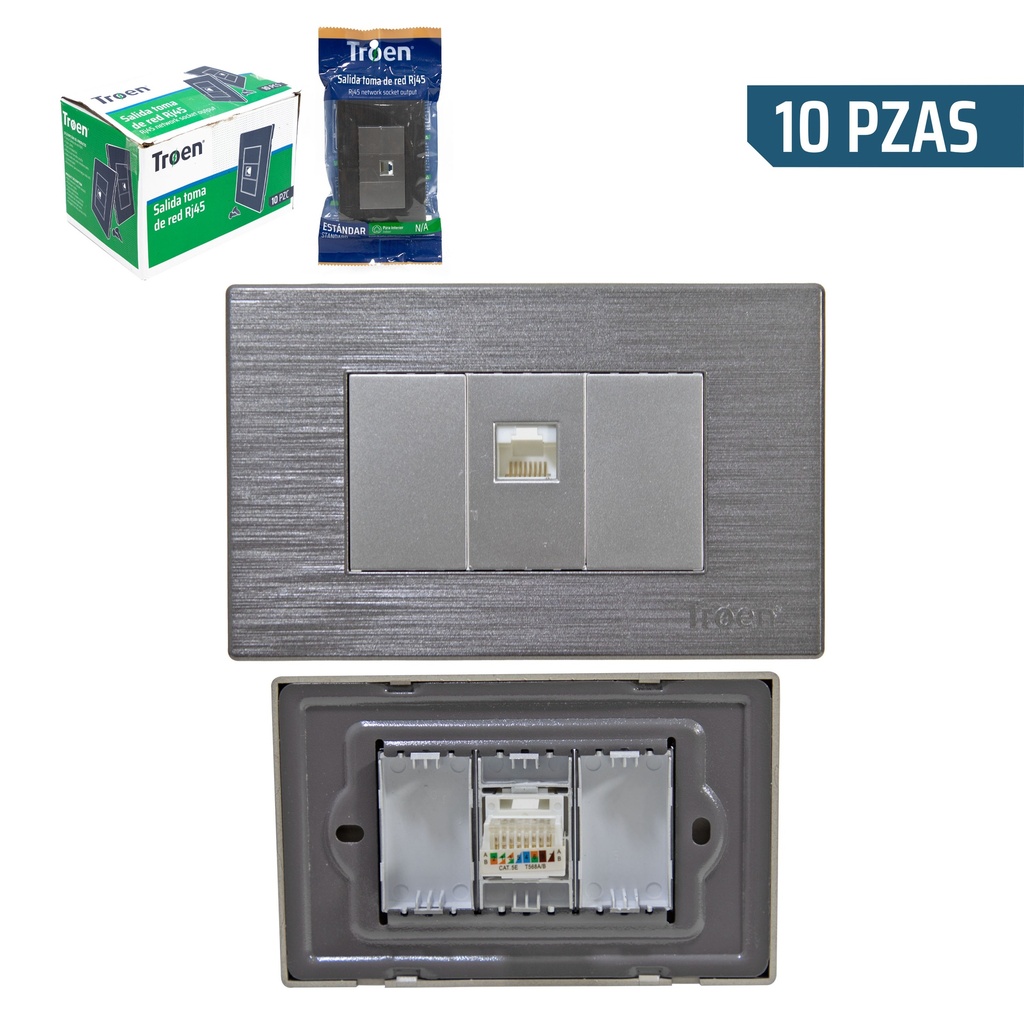TOMA P/RED RJ45 GRIS TROEN 6-608