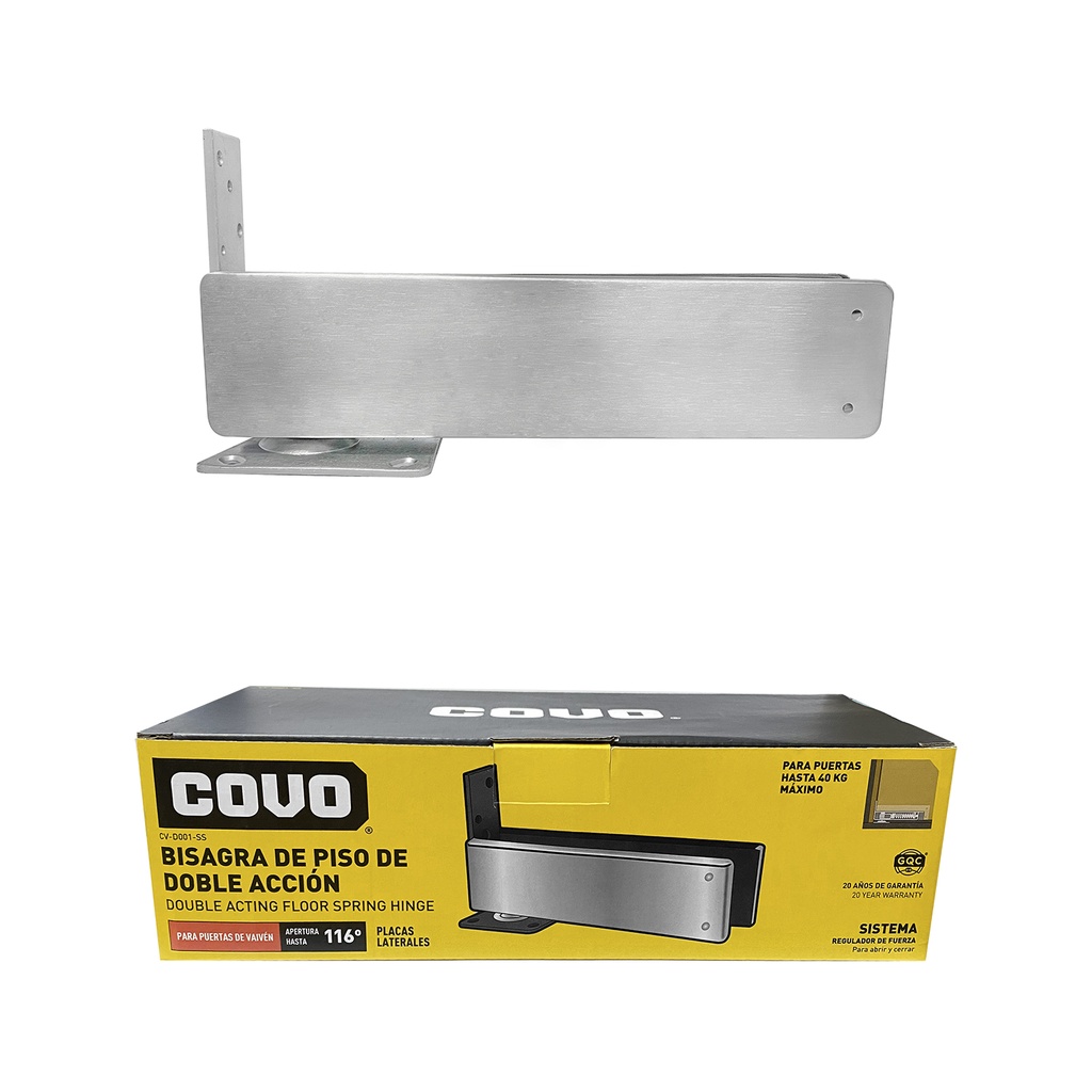 BISAGRA DE PISO P/PUERTA VAIVEN 40 KG COVO 6-615