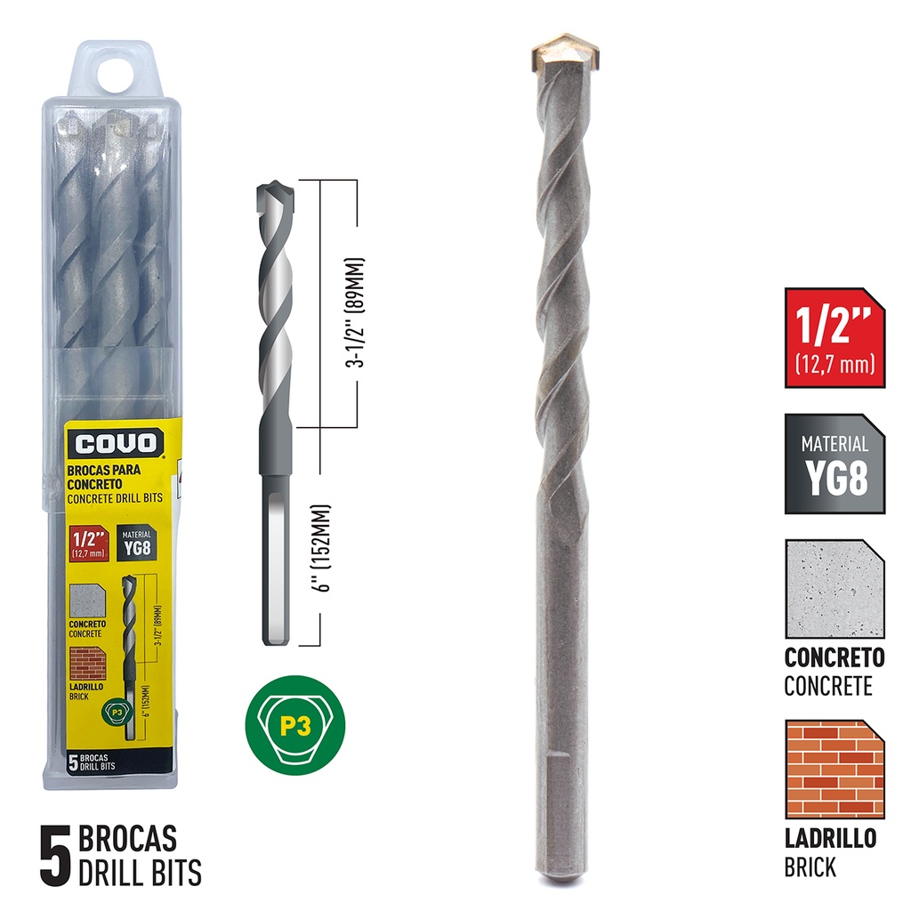 MECHA CONCRETO x 1/2 COVO x 5 UNID 6-618