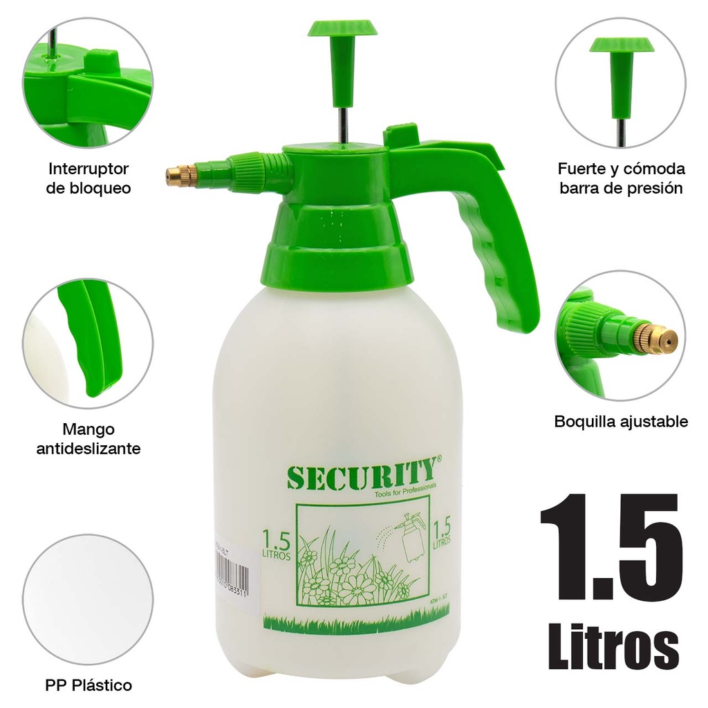 FUMIGADORA MANUAL PLASTICO x 1.5 LTS SECURITY 6-627