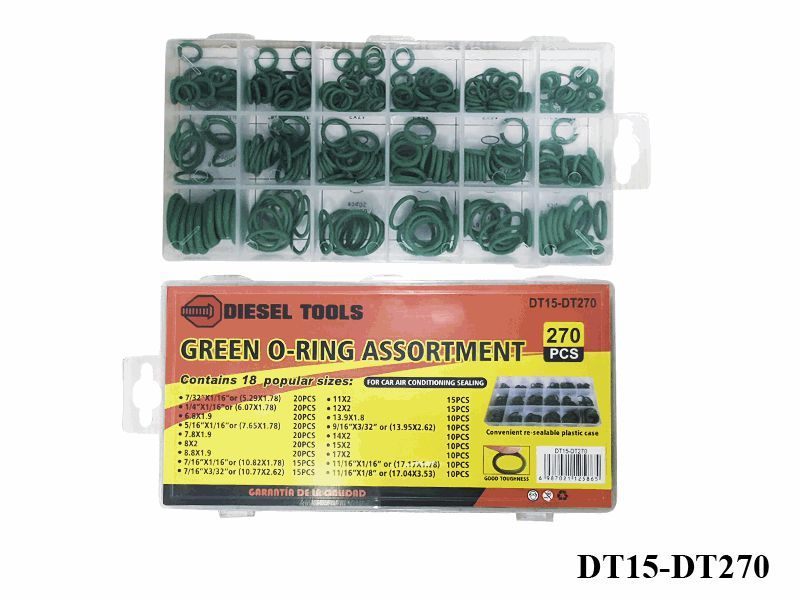 SET O-RING VERDE 270 UNID DIESEL TOOL 6-664