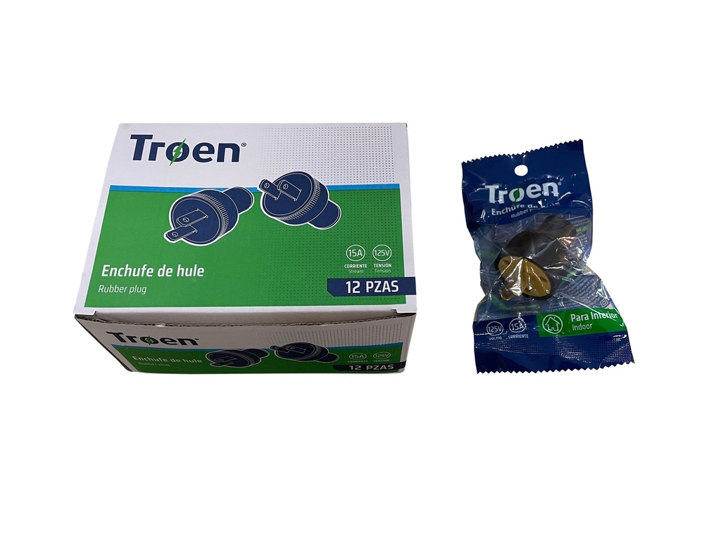 ENCHUFE PLASTICO NEGRO TROEN 6-697