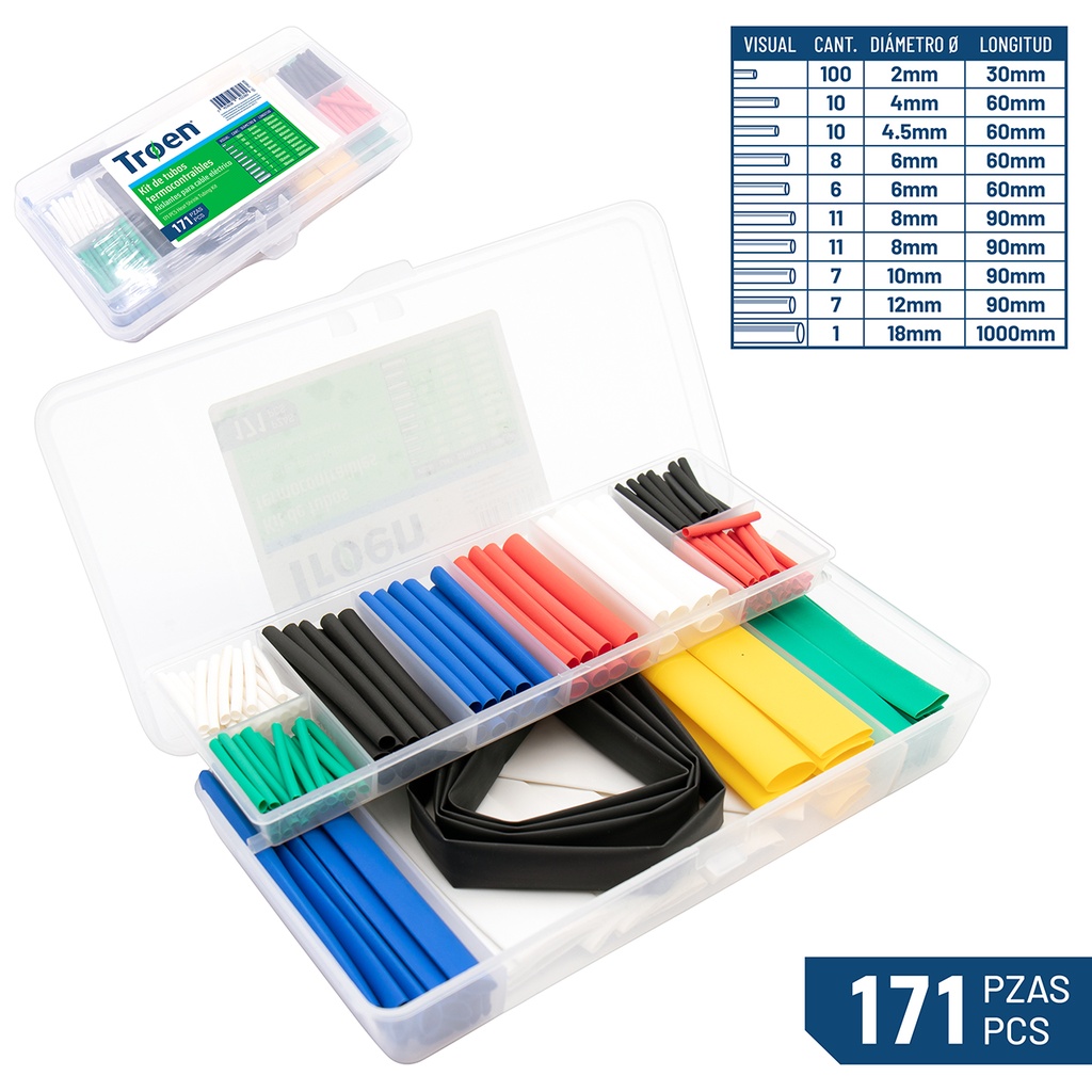 KIT DE FUNDAS TERMOENCOGIBLE 171 UNID TROEN 6-779