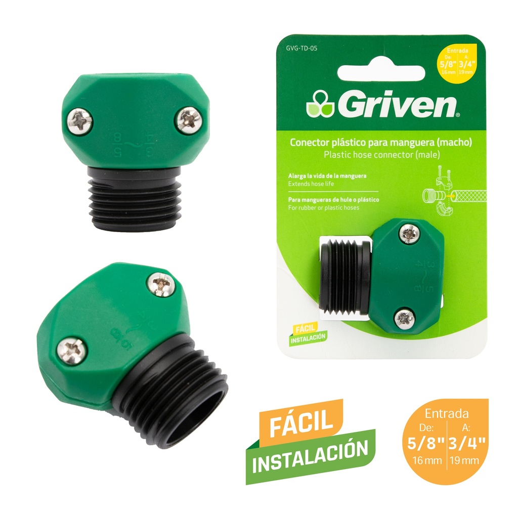 CONECTOR P/MANGUERA MACHO 3/4" GRIVEN 6-803
