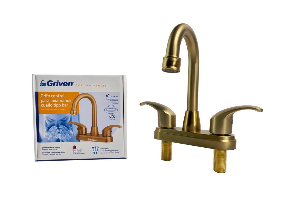 LLAVE LAVAMANO DOBLE METALICA GRIVEN GOLD 6-806