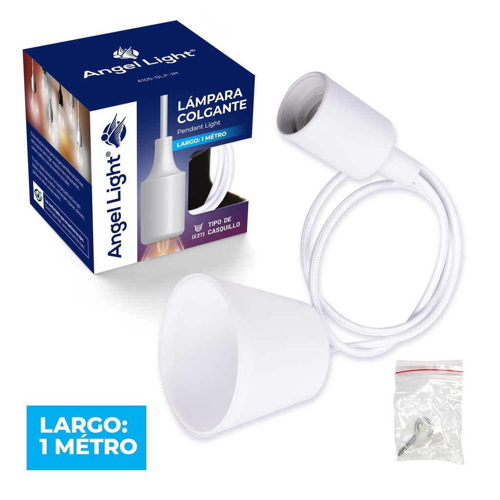 LAMPARA COLGANTE 1MT BLANCO ANGEL LIGHT 6-809