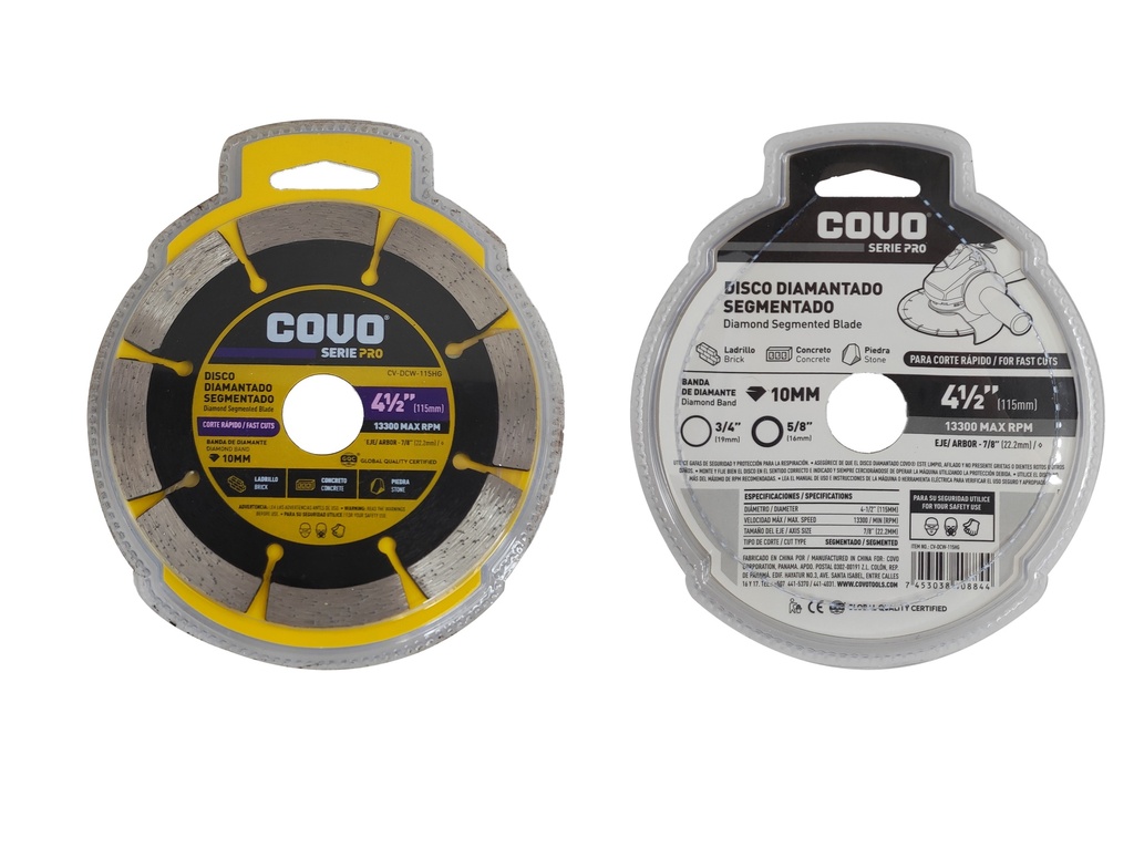 DISCO C/CONCRETO SEGMENT x 4 1/2 COVO PRO 6-810