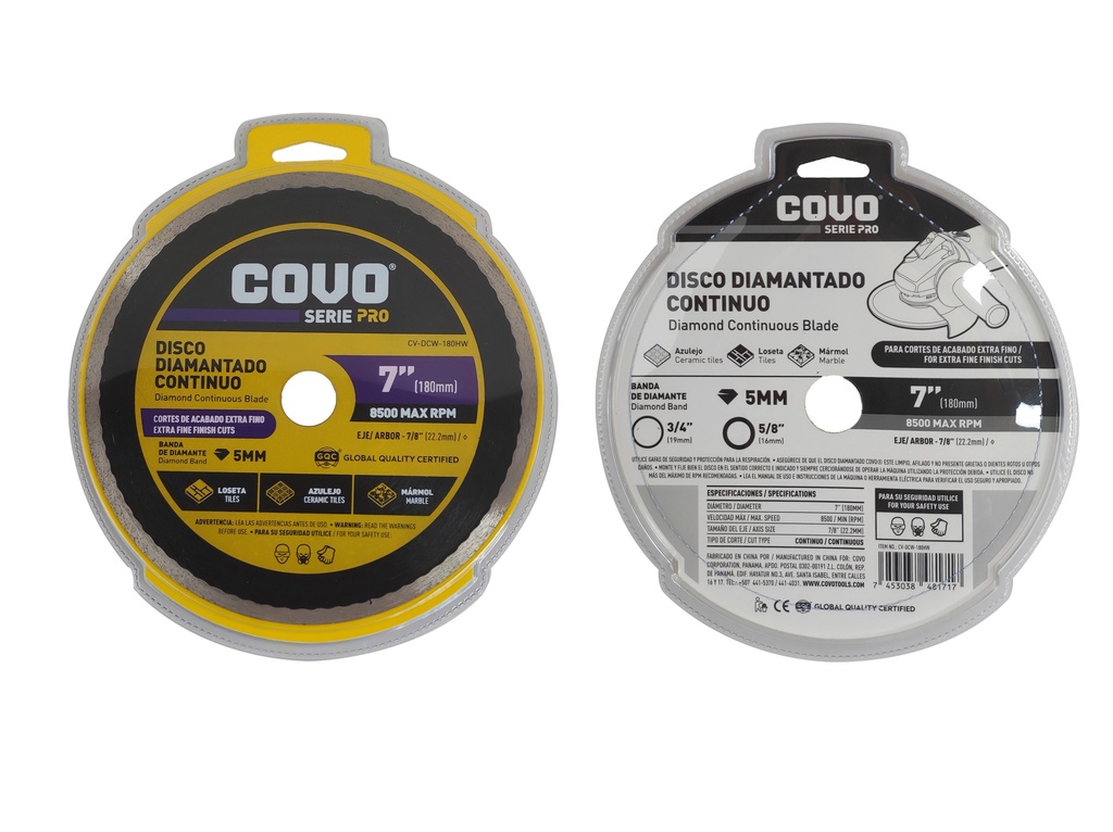 DISCO C/CONCRETO CONTINUO x 7" COVO PRO 6-813