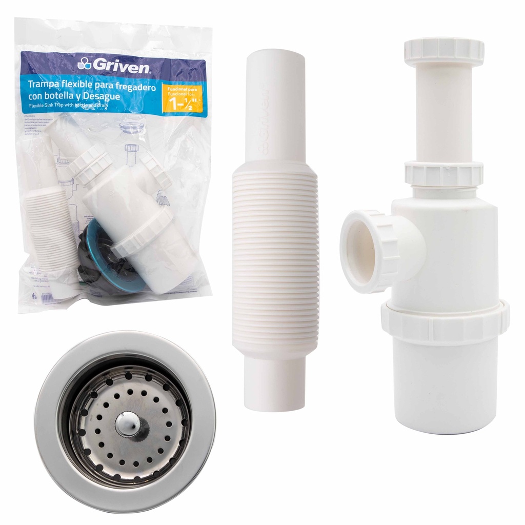 DESAGUE CON SIFON EXTENSIBLE 1 1/2 GRIVEN 6-820
