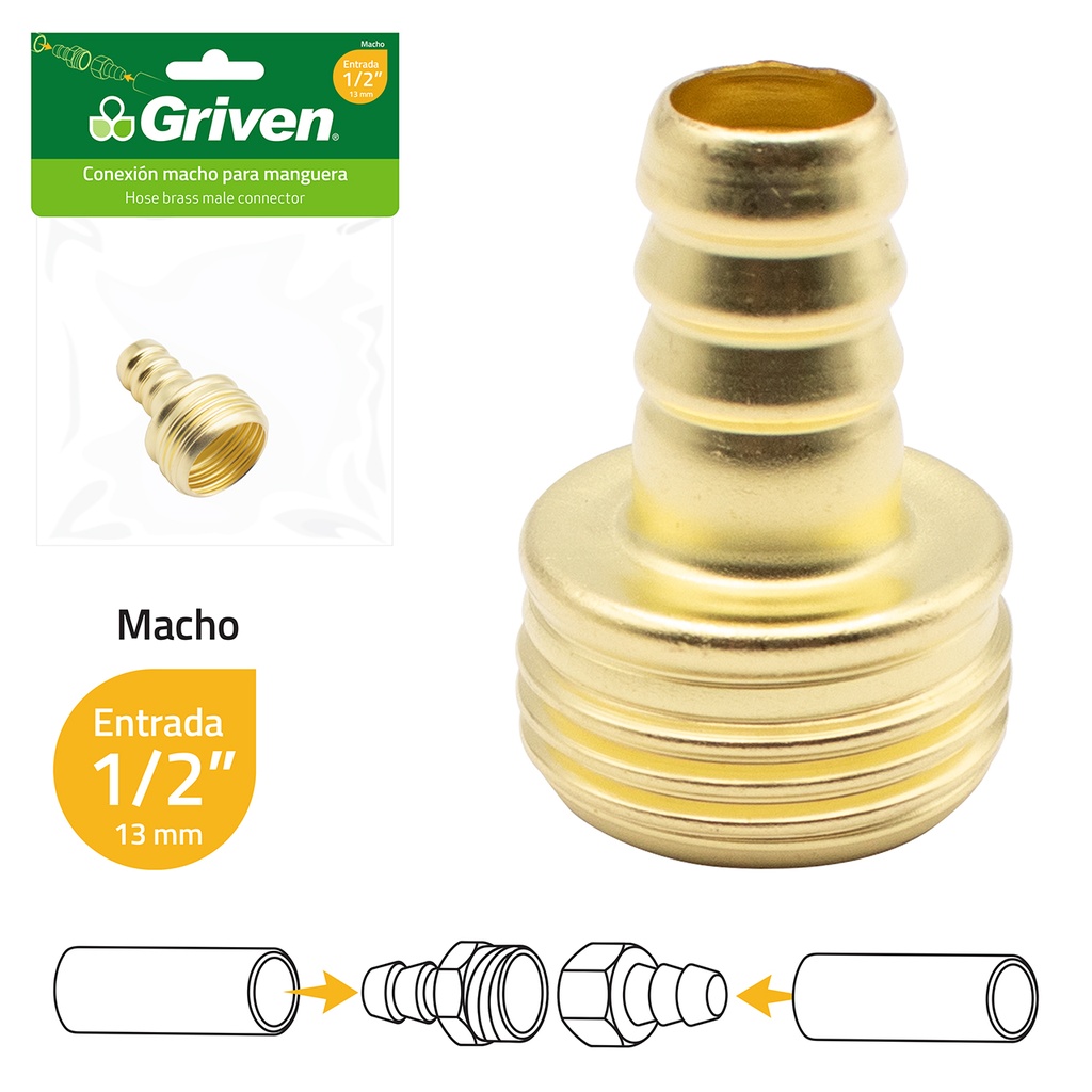 PICO MANGUERA MACHO BRONCE GRIVEN 6-836