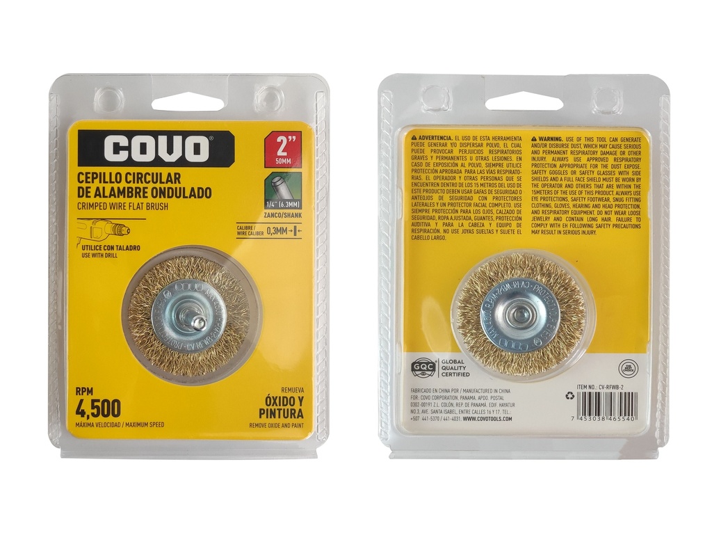 CEPILLO PLANO P/TALADRO ALAMBRE 2" COVO 6-845