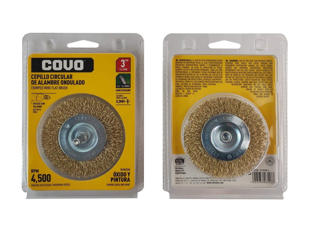 CEPILLO PLANO P/TALADRO ALAMBRE 3" COVO 6-846