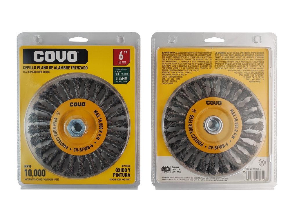 CEPILLO PLANO ALAMBRE TRENZADO 6" x 5/8 COVO 6-855