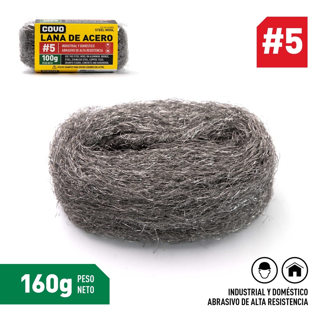 LANA DE ACERO NUM 5 100GR COVO 6-868