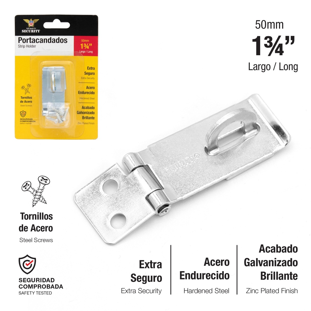 PORTACANDADO PLATA 1 3/4" 50mm SECURITY 6-869