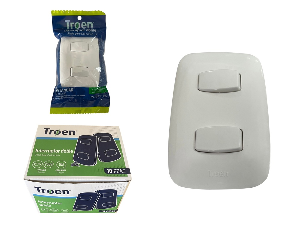INTERRUPTOR DOBLE BLANCO TROEN 6-889