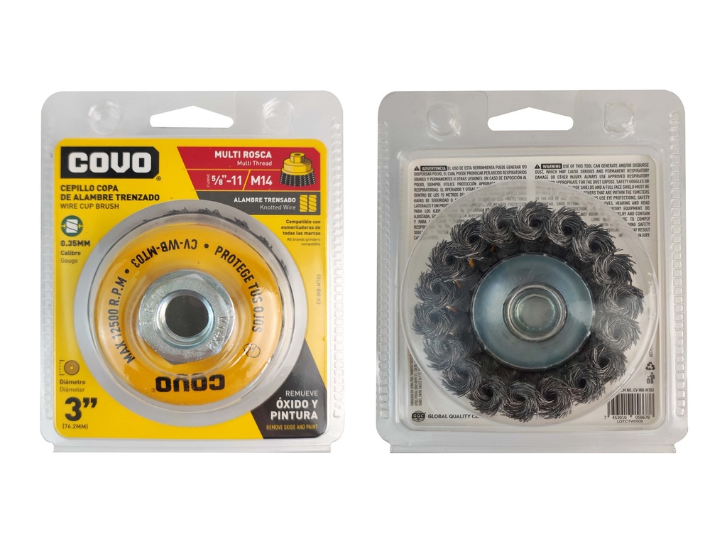 CEPILLO CIRC ALAMBRE TRENZ 3" MULTIROSCA COVO 6-898