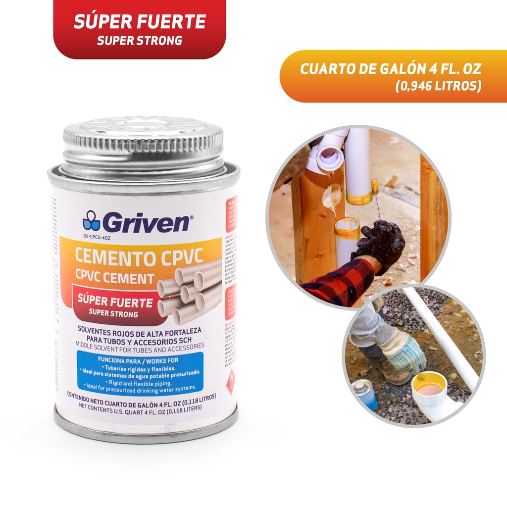 PEGA SOLDAR NARANJA A C 1/32 GRIVEN 118ml (4oz) 6-901