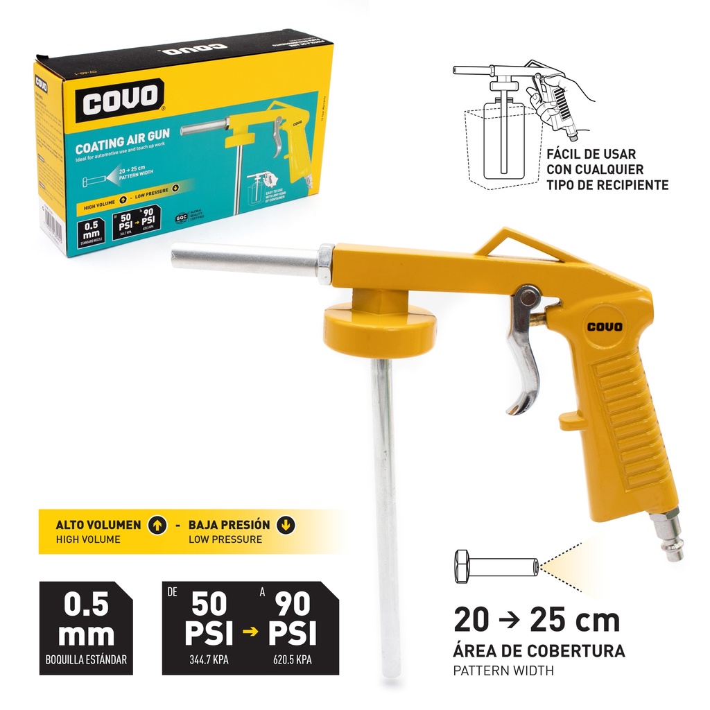 PISTOLA DE AIRE PARA RECUBRIMIENTO COVO 6-906 (DESC)