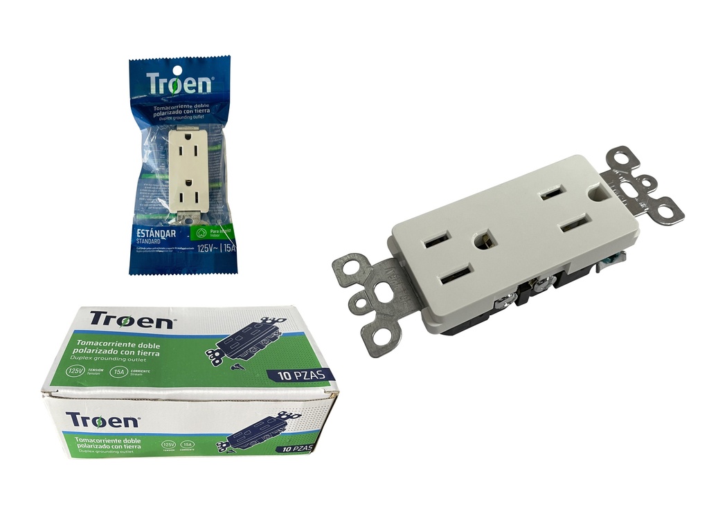 TOMA DOBLE C/TIERRA S/TAPA TROEN 6-927