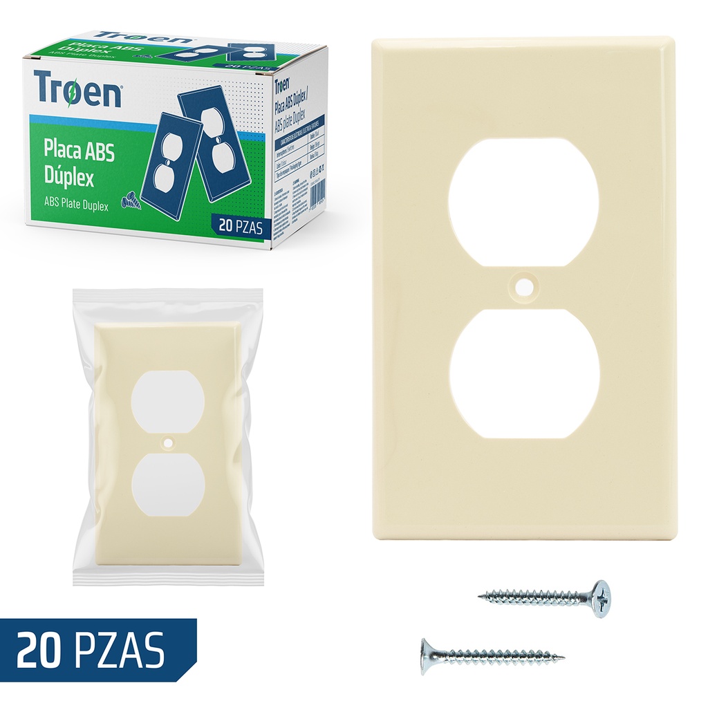 TAPA P/TOMA DOBLE 270 BEIGE TROEN 6-932