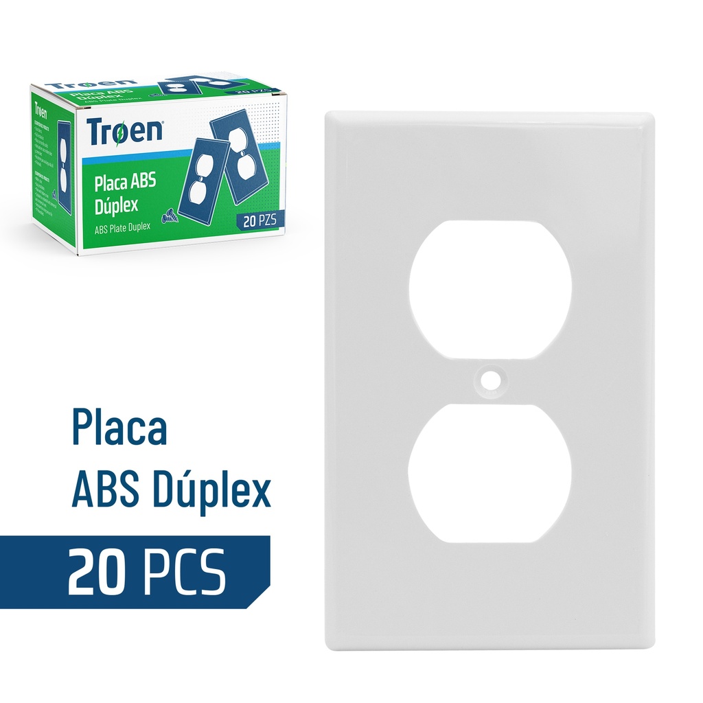 TAPA P/TOMA DOBLE 270 BLANCA TROEN 6-933