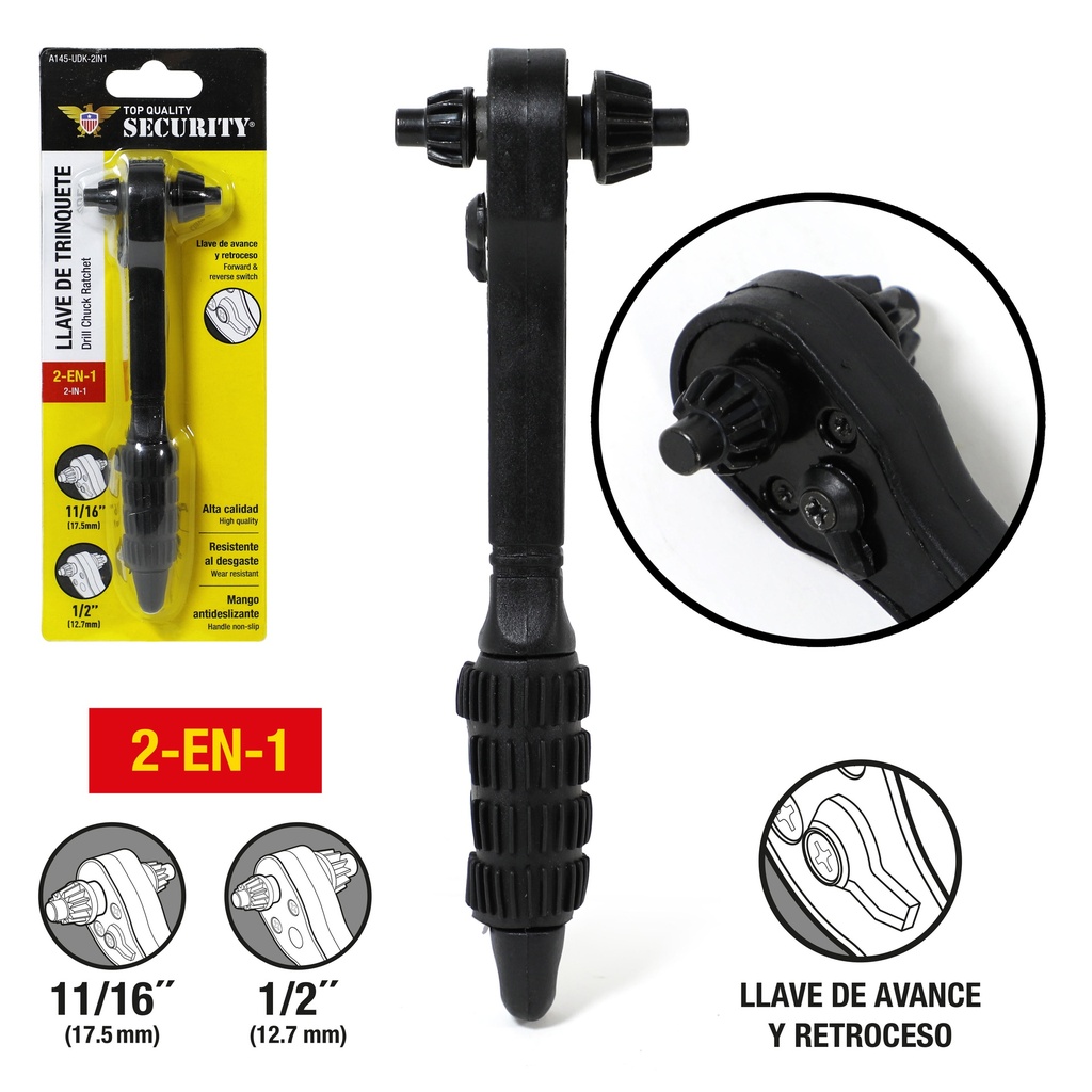 LLAVE PARA MANDRIL TALADRO 2 EN 1 SECURITY 6-936