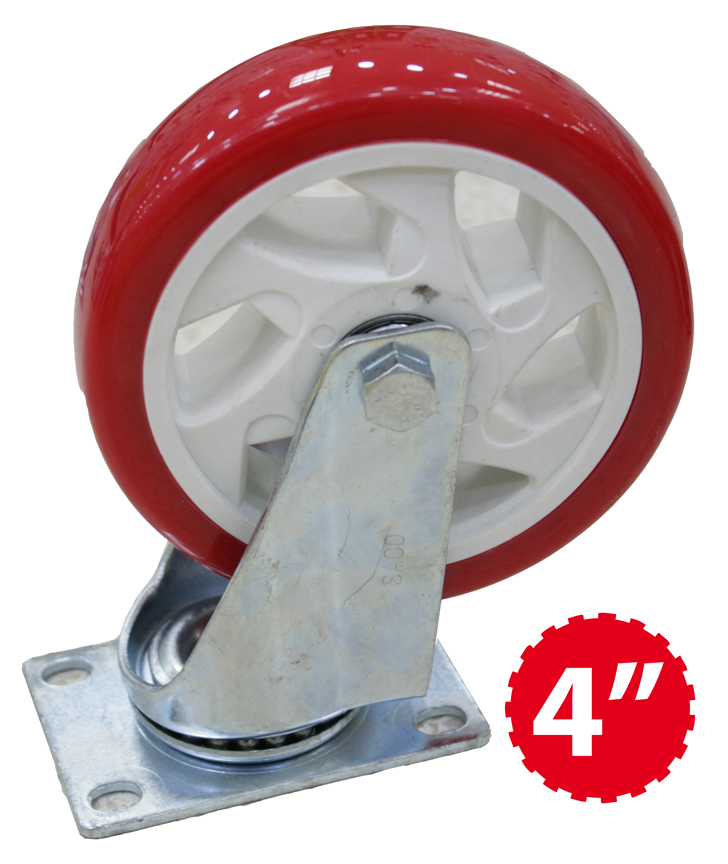 RUEDA GIRATORIA ROJA 4" SACO 6-937