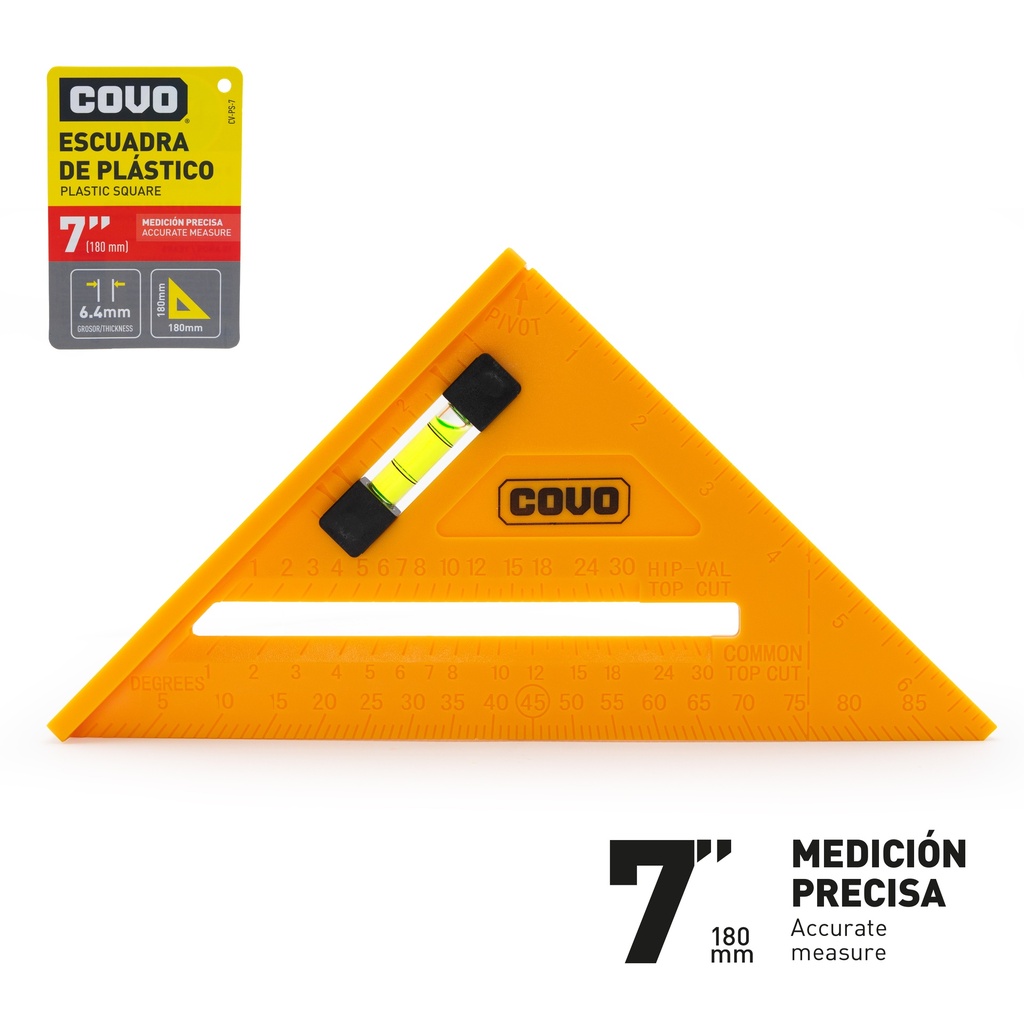ESCUADRA PLASTICA 7" COVO 6-951
