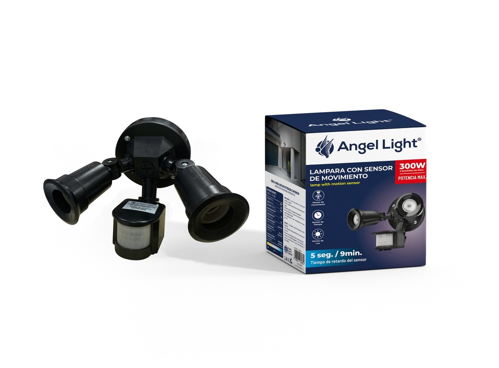 LAMPARA C/SENSOR MOV NEGRA ANGEL LIGHT 6-959