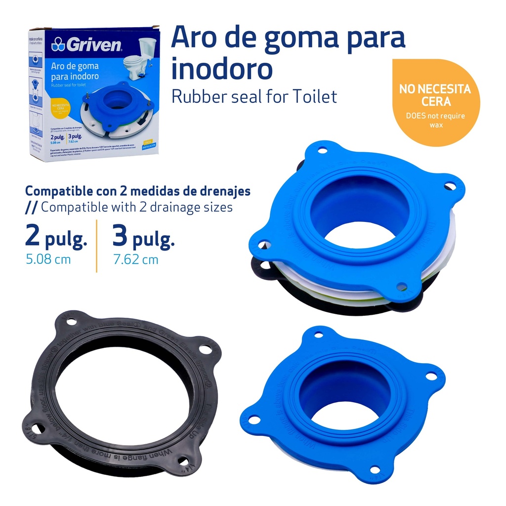 ARO DE GOMA INODORO 2" / 3" GRIVEN 9-765