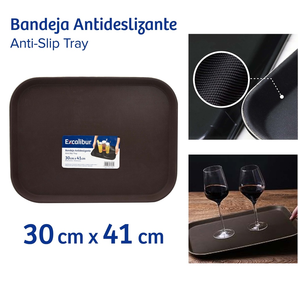 BANDEJA ANTIDESLIZANTE 30 x 41 CM EXCALIBUR 10-162