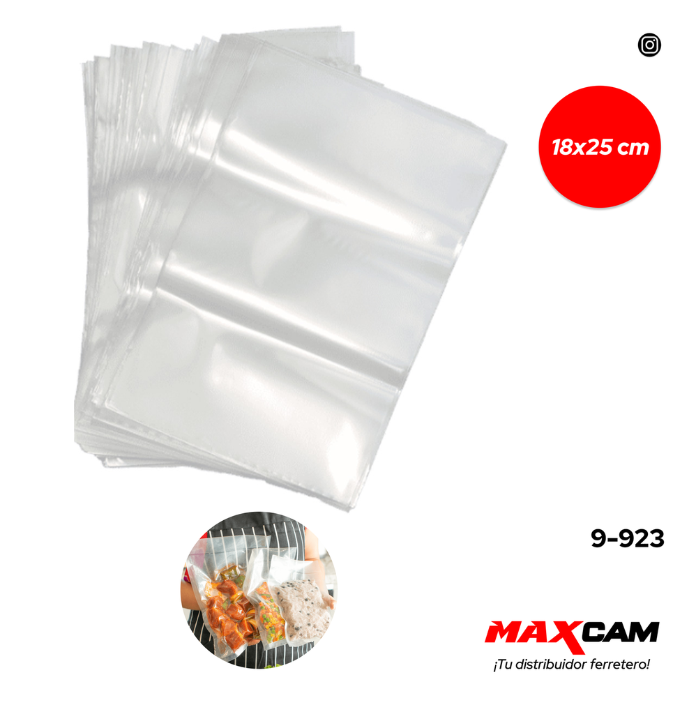BOLSA PLASTICA P/SELLAR AL VACIO 18x25CM x UNID 9-923