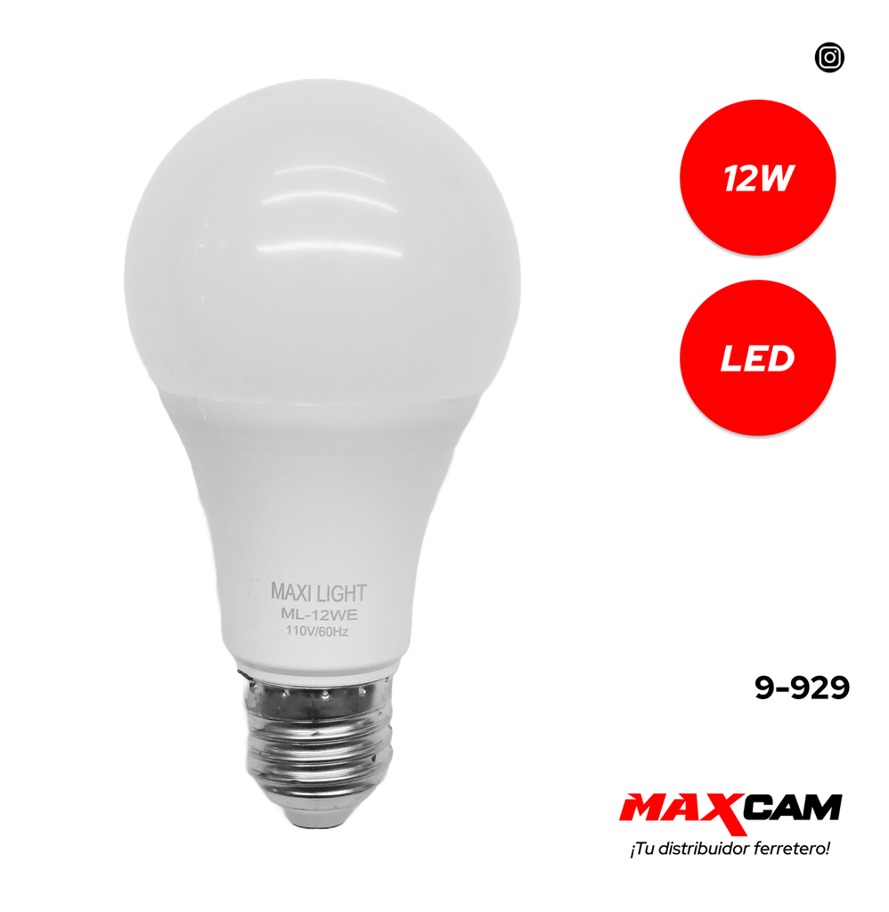 BOMBILLO BULBO LED 12W MAXI LIGHT 9-929